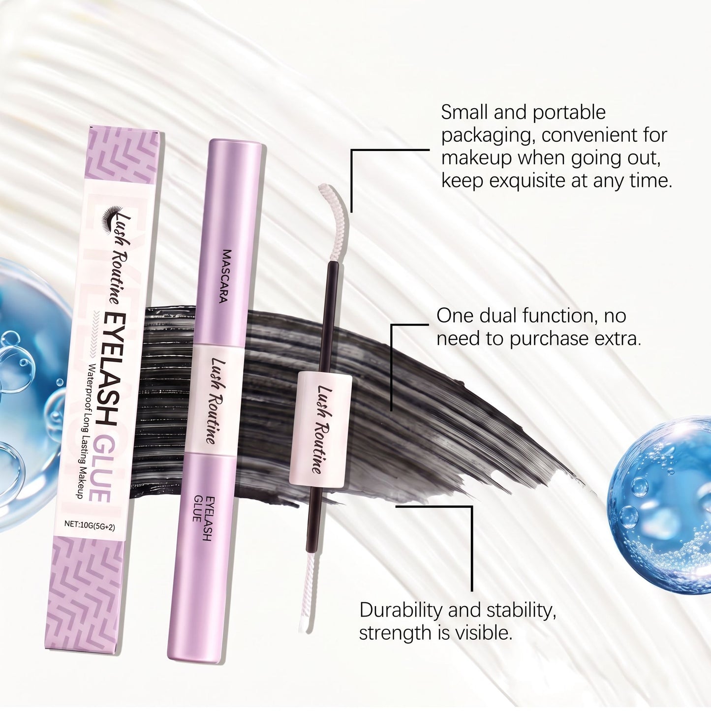 Lush Routine™ 2-in-1 Dual-Ended Mascara & Eyelash Glue